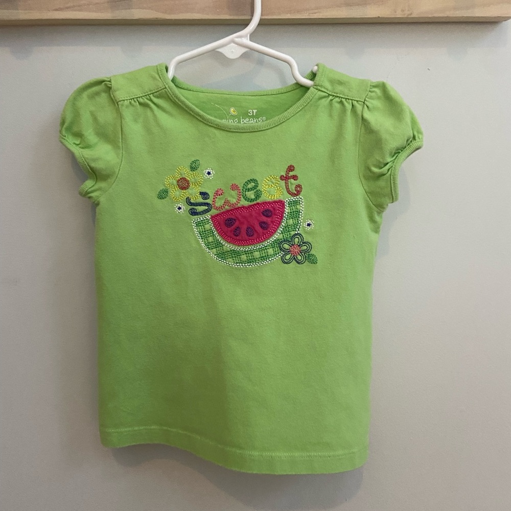 Jumping Beans Sweet watermelon light green Tee Girls Size 3T (Toddler)